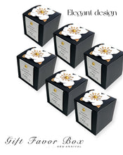 Load image into Gallery viewer, Black 3D Flower Wedding Favor Boxes – 20PCS Elegant Candy Gift Boxes with Optional Custom Tag