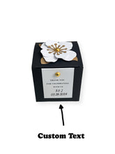 Load image into Gallery viewer, Black 3D Flower Wedding Favor Boxes – 20PCS Elegant Candy Gift Boxes with Optional Custom Tag