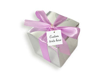 Load image into Gallery viewer, 20PCS Elegant 3x3x3in Candy Favor Boxes – Ribbon Silver Gift Boxes for Weddings, Birthdays, Baby Showers & Business Packaging
