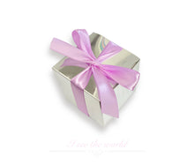 Load image into Gallery viewer, 20PCS Elegant 3x3x3in Candy Favor Boxes – Ribbon Silver Gift Boxes for Weddings, Birthdays, Baby Showers & Business Packaging