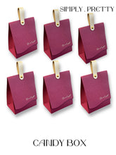 Load image into Gallery viewer, Burgundy Elegant Candy Favor Bags with Handle – Luxury Wedding Gift Bags for Guests, Birthdays & Events – Custom Logo/Tag Option – 20PCS