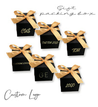 Load image into Gallery viewer, Personalized Gift Box Candy Box – Wedding & Party Favors, Custom Gold Foil Logo (3.1x3.1x3.1in)