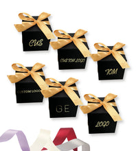 Load image into Gallery viewer, Personalized Gift Box Candy Box – Wedding & Party Favors, Custom Gold Foil Logo (3.1x3.1x3.1in)