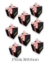 Load image into Gallery viewer, Personalized Black Ribbon Favor Box – Custom Logo Candy Box for Wedding, Birthday, or Event Party Favors
