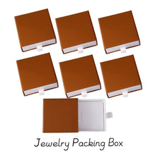 Load image into Gallery viewer, 50pcs Personalized Brown Jewelry Gift Boxes – Custom Logo Necklace, Earring, Bracelet Packaging Boxes with Velvet Tray – Wholesale Display Boxes