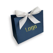 Load image into Gallery viewer, 20PCS Custom Blue Gift Bags with Ribbon – Personalized Foil Logo Favor Bags for Weddings, Parties, Jewelry & Holiday Gifts