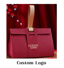 Load image into Gallery viewer, 20PCS Elegant Dark Red Ceremony Favor Boxes – Chinese Traditional Wedding Candy Gift Box with Handle