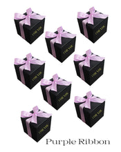 Load image into Gallery viewer, Personalized Black Ribbon Favor Box – Custom Logo Candy Box for Wedding, Birthday, or Event Party Favors