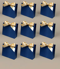 Load image into Gallery viewer, 20PCS Custom Blue Gift Bags with Ribbon – Personalized Foil Logo Favor Bags for Weddings, Parties, Jewelry & Holiday Gifts