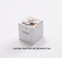 Load image into Gallery viewer, Custom Wedding Favors Candy Box – Elegant 3D Flower Square Gift Box for Weddings & Anniversaries – Personalized Packaging for Guests