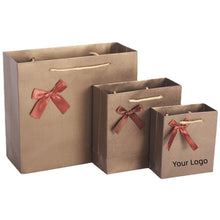 Load image into Gallery viewer, 20PCS Brown Ribbon Candy Bags – Wedding & Party Favor Paper Bags with Handles for Guests