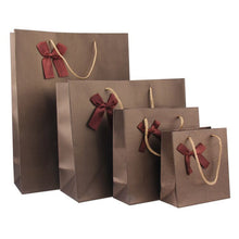 Load image into Gallery viewer, 20PCS Brown Ribbon Candy Bags – Wedding & Party Favor Paper Bags with Handles for Guests