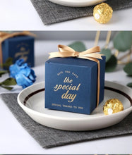 Load image into Gallery viewer, 20PCS Navy Blue Candy Favor Boxes – Wedding, Birthday & Party Gift Boxes with Ribbon