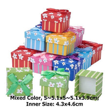 Load image into Gallery viewer, 24pcs Paper Cardboard Jewelry Ring Boxes Bowknot Valentines Day Gifts Packing Boxes with Sponge-Gold/ Mixed Color