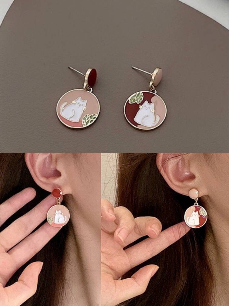 Cat Kitty Earrings Fashion Jewelry/ Cute Kitty Cat Earrings