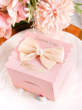 Load image into Gallery viewer, 25PCS Graceful Candy Packing Box Wedding Favors /Party Gifts Paper Packing Box Ribbon Peal Bow Candy Boxes /Pink Gift Packing Box
