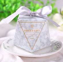 Load image into Gallery viewer, 20pcs Elegant European Style Candy Boxes/Diamond-Shaped Wedding Favors Gift Package Box For Bridal Shower Party,Anniversary Party, Marble
