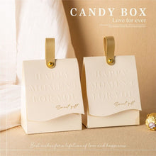 Load image into Gallery viewer, 20Pcs Elegant Candy Bag Wedding Favors Thank You Gift Packing Box Bag w Leather Handle favor for guest Gift Packing Paper Bag/Box/Ivory
