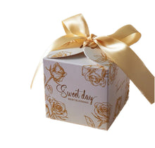 Load image into Gallery viewer, Candy Boxes Wedding Favor Box/Party Gift Paper Box Ribbon floral Box / Holiday Party Favors Gift Box/Treat Box/ Anniversary Favors Box
