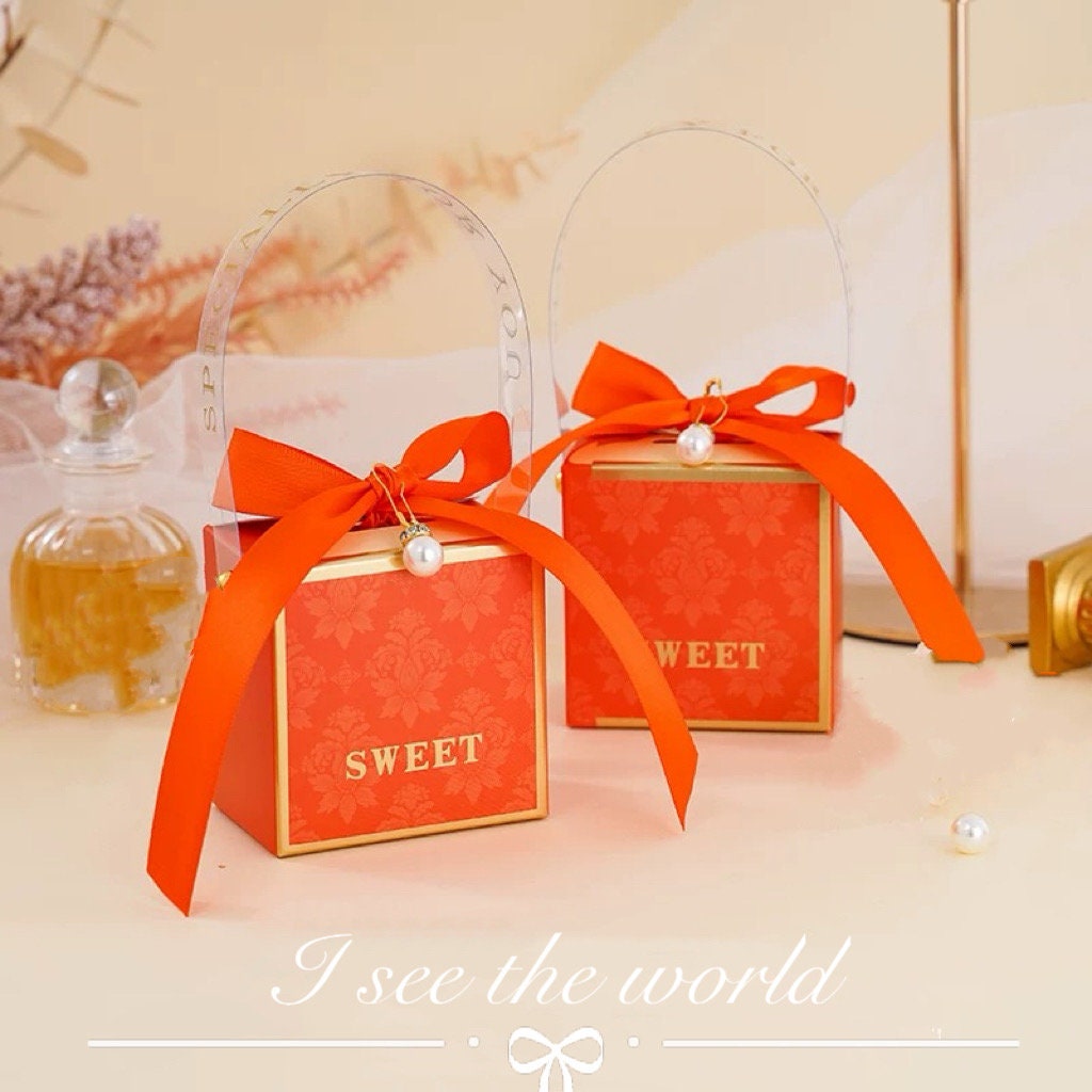 20Pcs  Luxury Vintage Style design Wedding Favors Candy Boxes /Party Gift Paper Box Ribbon Box/wedding favor for guest/Party Favors Gift Box