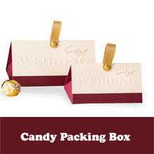 Load image into Gallery viewer, Custom 20 PCS Elegant Candy Box Luxury Wedding Favors &amp; Party w  Handle Paper Gift Packing Box /Bridal Party Shower Favors Packing Box
