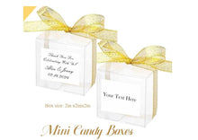 Load image into Gallery viewer, Mini PVC Gift Favors Box Candy Boxes/ Clear Square Gift Favor Packing Box Wedding Favor Box, Birthday Anniversary Favor Gift Packing Box
