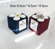 Load image into Gallery viewer, Custom Burgundy Wedding Favor Candy Box/Elegant 3D Flower Gift Box,Event Anniversary Wedding Gift Favor Box Packaging Box Welcome Favors Box
