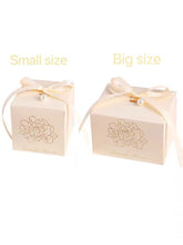 Load image into Gallery viewer, ivory ribbon flower box 
