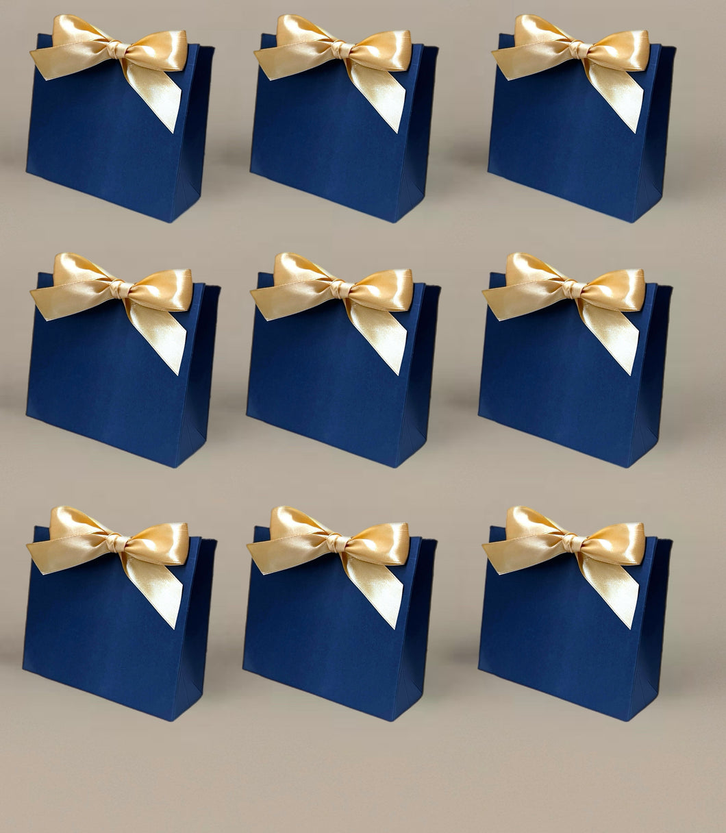 20PCS Custom Blue Gift Bags with Ribbon – Personalized Foil Logo Favor Bags for Weddings, Parties, Jewelry & Holiday Gifts