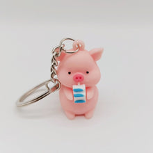 Load image into Gallery viewer, piggy with milk keychain
