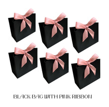 Load image into Gallery viewer, ribbon gift bag black favor bag
