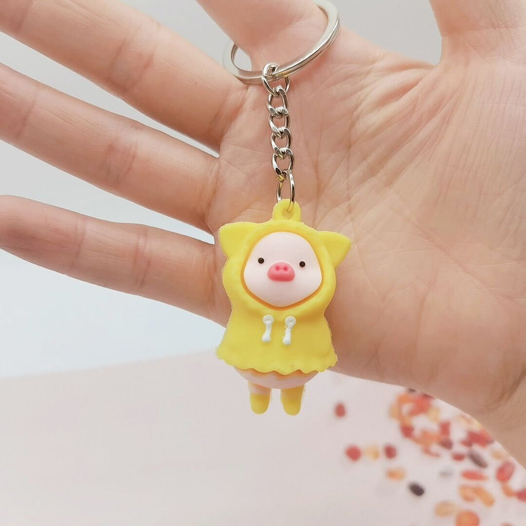 yellow piggy keychain 