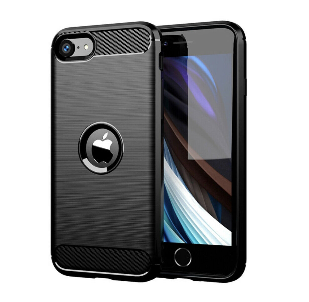 For iPhone SE (2nd Generation) 2020/7/8/6/6s Carbon Fiber Rubber Phone Case Cover/ US Stock/ Fast shipping